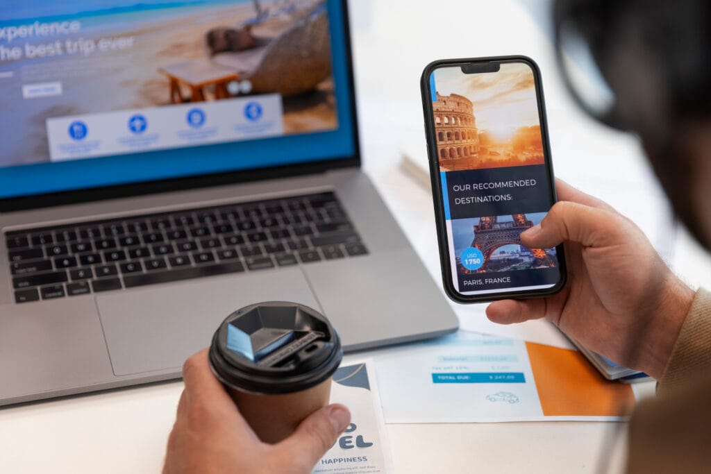 Smartphone alert notifying about cheap airfare deal