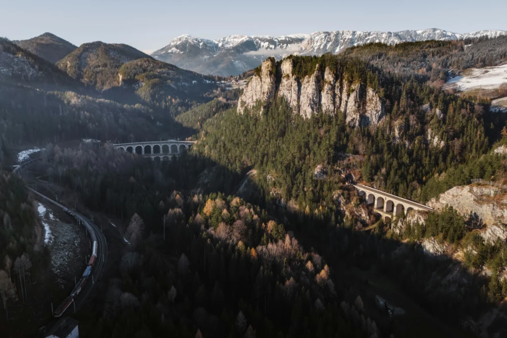 Best European train Transalpine Express through Austrian and Slovenian Alps