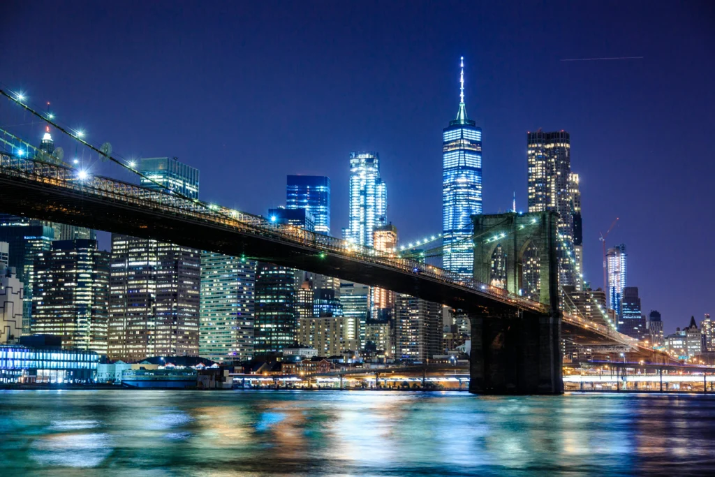 Brooklyn Bridge pedestrian walkway with skyline views, one of the classic things to do in New York City