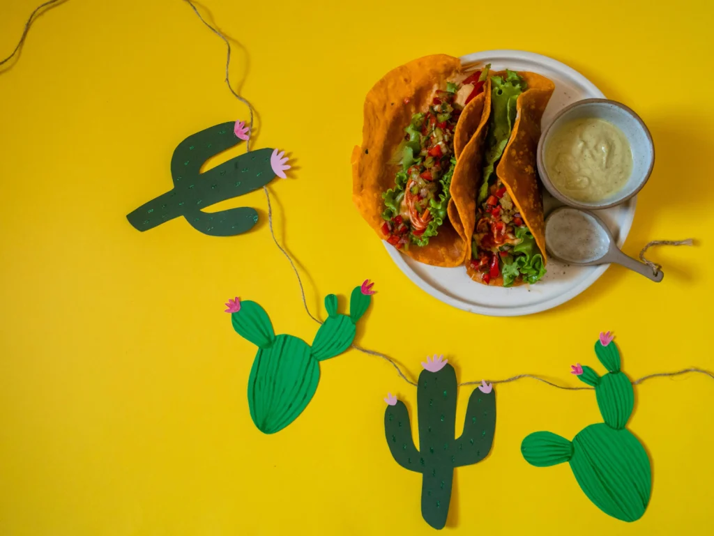 Spiced Tex-Mex tacos with fresh fillings, popular American foods to try